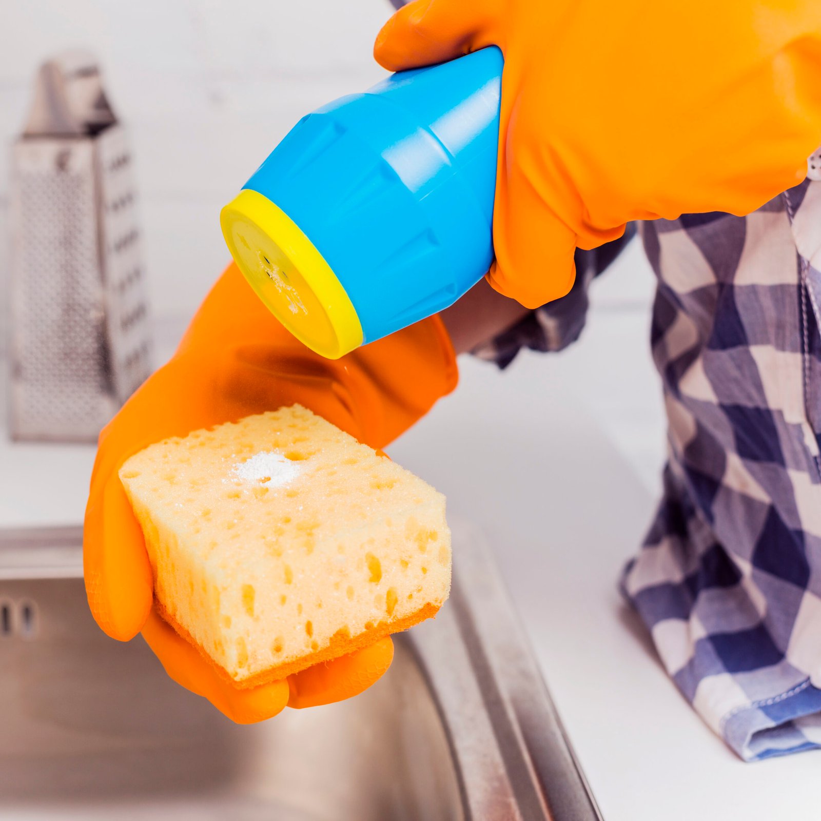 housekeeping concept with cleaning products