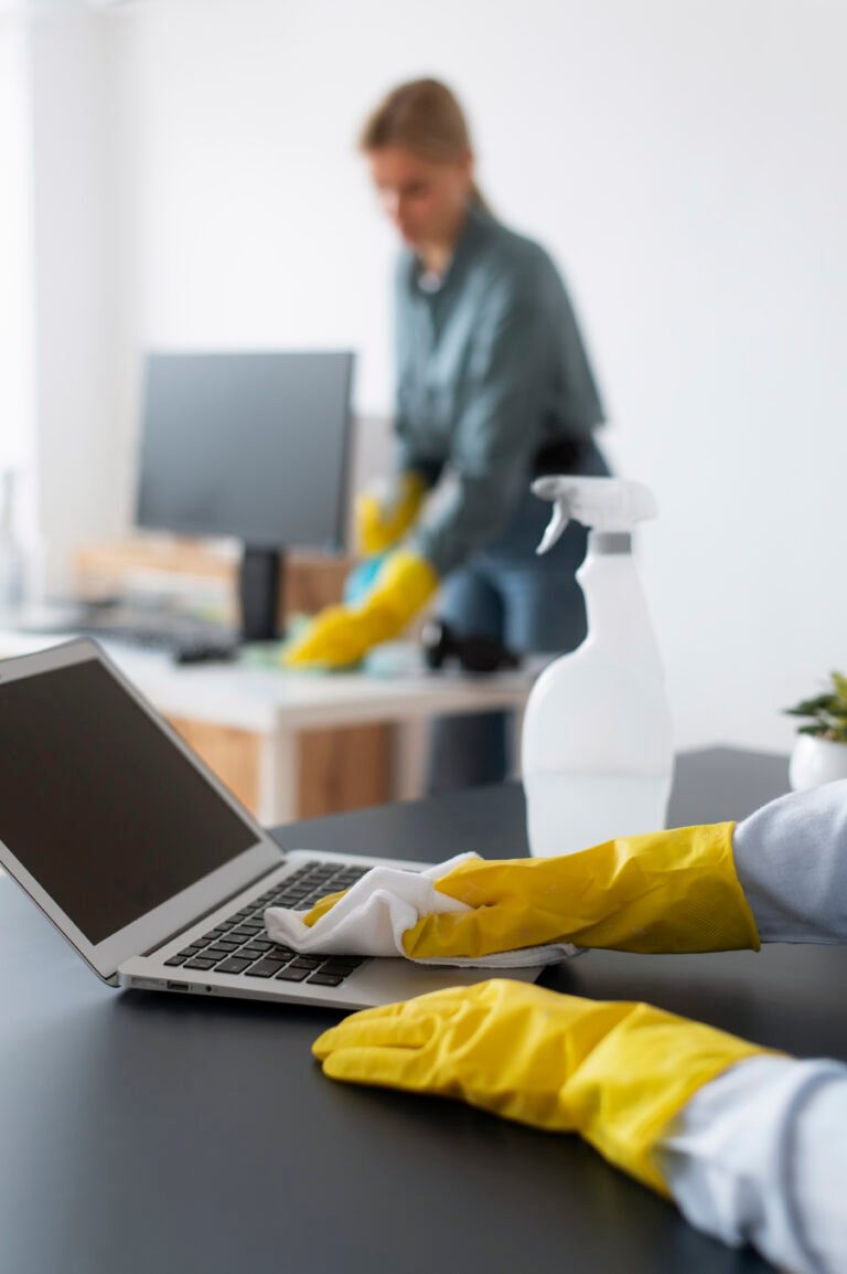 people taking care office cleaning